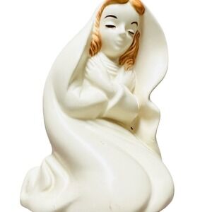 Hull Pottery Virgin Mary 60s Ceramic Planter Retro Hippie Mid Century‎ Floral